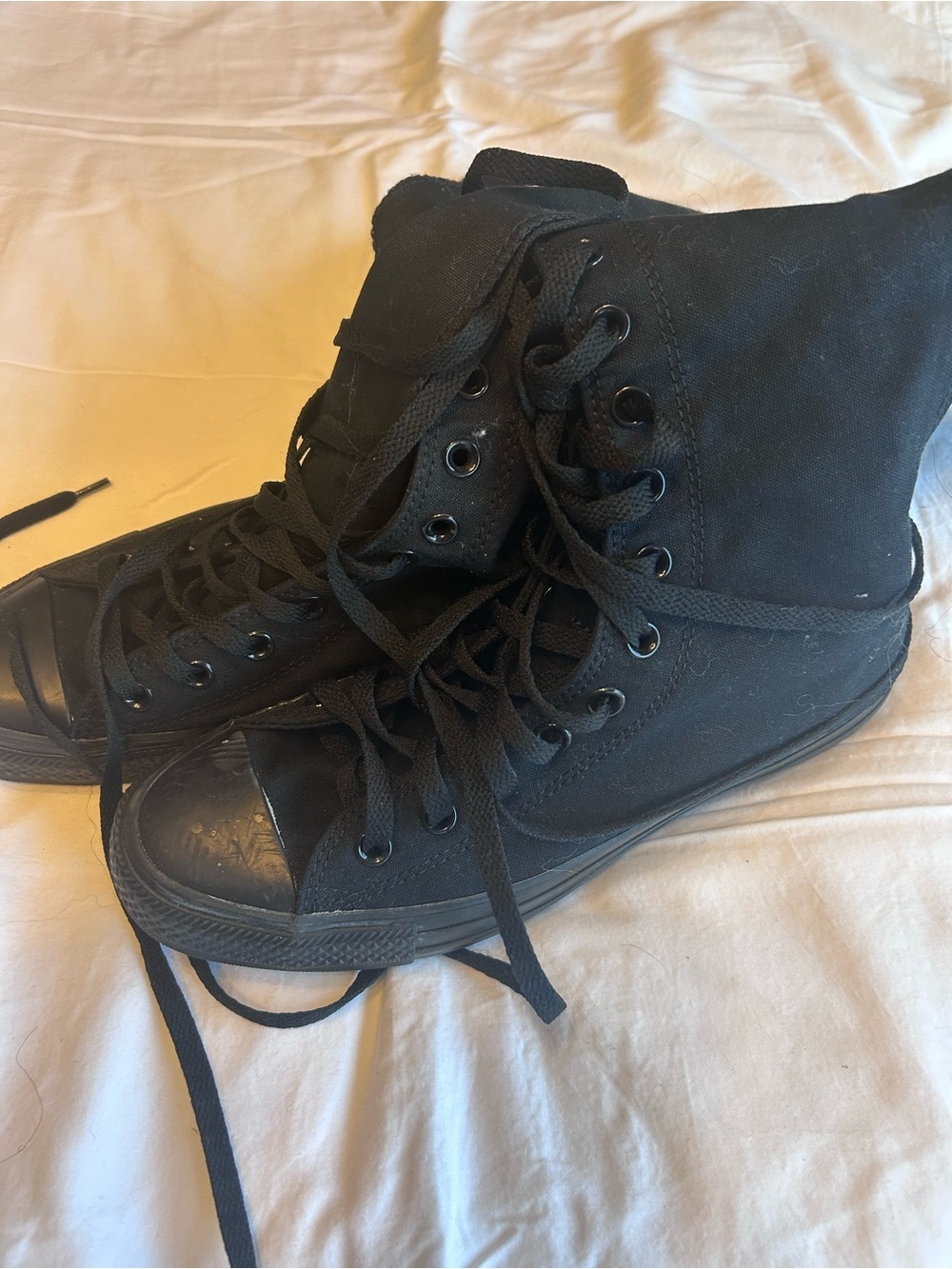 Converse Women's Black High-Top Lace-Up Canvas Boots - Picture 2 of 3